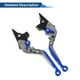 thumbnail image 5 of Palancas de freno y embrague cortas y largas para Yamaha TMAX560 2019-2020, palanca de freno ajustable de motocicleta, aleación de aluminio, mango de titanio con extremo azul, 5 of 6