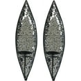thumbnail image 3 of Bella Palacio” Mirrored Glass Mosaic & Metal Wall Mounted Decorative Candle Holder Wall Sconce, Set of 2 Large Size 18 in. Light Weight Wall Décor, 3 of 8