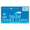 Roaring Spring PaperTrail Ruled Index Cards (100 Count), 5" x 8" , White