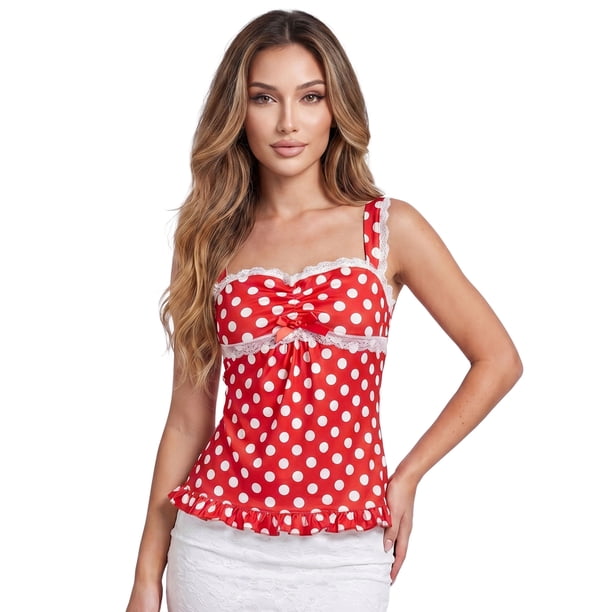 Camisetas de tirantes sin mangas con ribete de encaje y espalda descubierta para mujer, estilo camisón de verano.