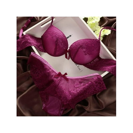 

Maraso Women Cotton Lace Embroidery Bra+Briefs Set