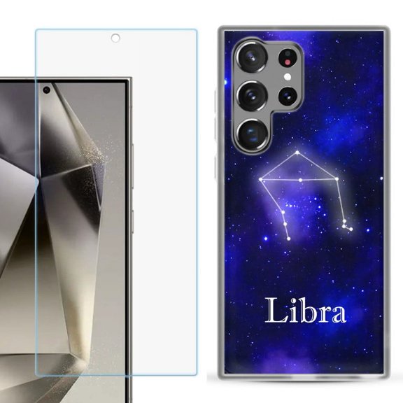 OneToughShield ® Compatible with Samsung Galaxy S24 Ultra, Shockproof Phone Case, with Tempered Glass Screen Protector - Libra