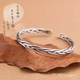 thumbnail image 4 of Wollet S999 Retro Pure Silver Bracelet Solid Foot Silver Handmade Weaving Size Couple Bracelet, 4 of 4