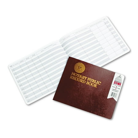 Dome Notary Public Record, Burgundy Cover, 60 Pages, 8 1/2 x 10 1/2 -DOM880