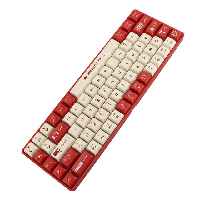 Mechanical Gaming Keyboard, 68 Keys Wired Keyboard Hot Swappable Keyboard with Red Switch, LED Backlit Compact Mechanical Keyboard for Gaming for Type C Devices