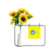 thumbnail image 1 of Proteger la tierra del medio ambiente verde Tarjeta de bendición de jarrón de girasol artificial, 1 of 3