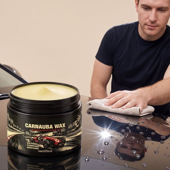 Carnauba Car Paste Wax, Premium Brazil Carnauba Auto Polish Wax, Hydrophobic Gloss Paint Sealant for Vehicle Surface Care