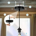 thumbnail image 4 of Pendant Lamp Socket 2 Pcs Lamp Holder Lamp Holder E27 Vintage Lamp Base with Electric Cable Ceiling Pendant Lamp Holder for Home Garden with Installation Accessory, 4 of 5