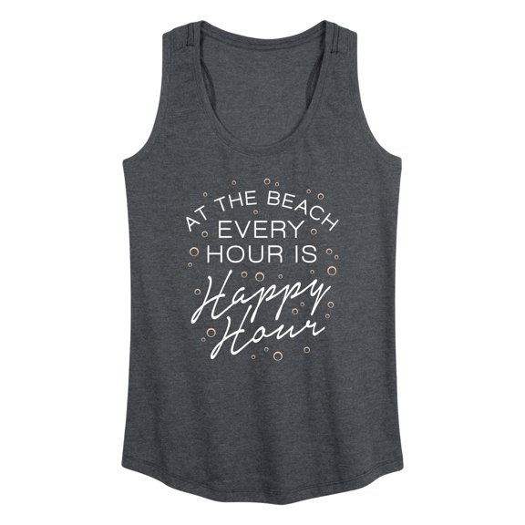 Instant Message - Beach Every Hour is Happy Hour Graphic Racerback Tank