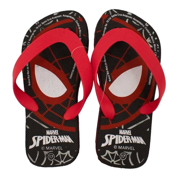Sandalia Spiderman para Niño, con Diseño Negro Talla 19