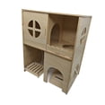 thumbnail image 4 of Casa de madera de 2 para hámster, casa para jerbos, juguete de juego, refugio para ratones, jerbos, lemmings, chinchillas y hámsteres sirios., 4 of 9