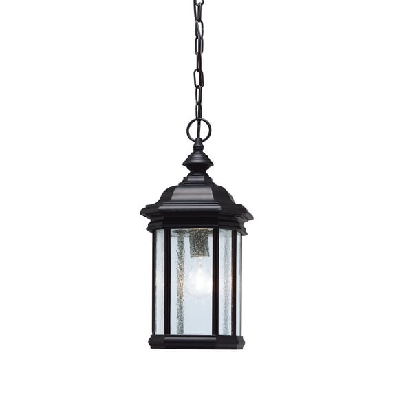 Kichler 9810BK Kirkwood 1-Light 18" Black Outdoor Hanging Ceiling Pendant 150W