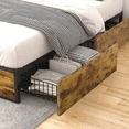thumbnail image 5 of Einfach Full Size Metal Platform Bed Frame with 4 XL Storage Drawers and Footboard, Unique Design, Brown, 5 of 8