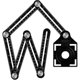 thumbnail image 1 of Multi-Angle Measuring Ruler with Positioning Hole, 6-Sided Aluminum Alloy Folding Ruler,Template Measuring Tool,Black, 1 of 5