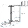 thumbnail image 4 of VIPEK 5 Tiers Wire Garment Rack Heavy Duty Clothes Rack Clothes Wardrobe Compact Extra Large Armoire Storage Rack Metal Clothing Rack, 74.4" L x 17.7" W x 76.8" H, Max Load 600LBS, V6 Black, 4 of 5