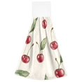 thumbnail image 7 of Yayeee Kitchen Hanging Hand Towels Set of 2 with Loop Bathroom Absorbent Tie Towel, Beige Cherry, 7 of 7
