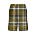 thumbnail image 4 of Miluxas Mens Plaid Check Soft Lightweight Long Shorts Drawstring Pants with Pocket Yellow XL(XL), 4 of 6
