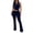 Navy, variant on Women's 2 Piece Outfits Sleeveless Crop Tank Top and High Waisted Flared Pants Set Casual Tracksuit Brown S