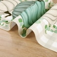 thumbnail image 4 of Fall Table Runner 13x72 Inch Green Pumpkins Eucalyptus Leaves Harvest Farmhouse Autumn Table Decor Thanksgiving Seasonal Linen Style Waterproof Kitchen Dining Table Decoration Indoor Outdoor, 4 of 6