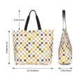 thumbnail image 5 of Honeii Colorful Checkered 1 Print Tote Bag for Women, Foldable Tote Bag Large Shoulder Bag Top Handle Handbag for Travel, Work, 5 of 8