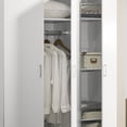 thumbnail image 4 of DeeHome Declan 46" White 3-Door Wardrobe Cabinet Armoire with Storage Shelves and Hanging Rod, 4 of 6