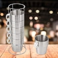 thumbnail image 2 of Double Layer Anti Scald Stainless Steel Stackable Water Coffee Cup Set with Cup Holder Stand, 2 of 9