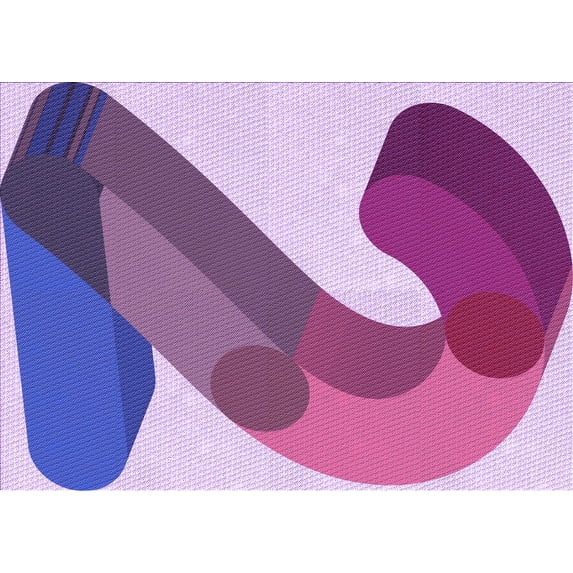 Ahgly Company Machine Washable Indoor Rectangle Transitional Bright Lilac Purple Area Rugs, 6' x 9'