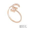 thumbnail image 2 of 1Pc Rhinestone Inlaid Ring Initial Finger Ring Fashion Finger Jewelry (Golden), 2 of 8