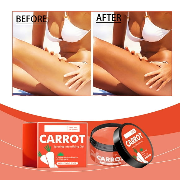 WIFKLSIIPG Carrot Tanning Gel Tanning Evens out Skin Tone and Creates Tanned Skin. Easily and Maintains Skin for A Long Time