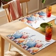thumbnail image 4 of Easter Eggs Placemats Set of 2, Watercolor Red Orange Blue Eggs Spring Purple Blue Floral Leaf Non-Slip Place Mats Washable Table Mats for Kitchen Dining Table Decorations Indoor/Outdoor, 4 of 9