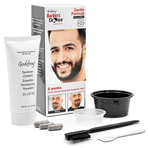 Godefroy Barbers Choice 3 Application Beard and Mustache Dye For Men, 6 weeks of Cover For Gray