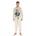 thumbnail image 3 of FORMRS Onesies Pajama for Adults Unisex Hoodie Winter Jumpsuit One Piece Sleepwear, Sizes S-2XL, Beige Astronaut Planet, 3 of 7