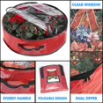 thumbnail image 3 of Propik Bolsa De Almacenamiento Para Coronas Navideñas De 36 Pulgadas – Contenedor Navideño Con Ventana Transparente – Tela Resistente A Desgarros – 36 Pulgadas X 36 Pulgadas X 8 Pulgadas (Rojo), 3 of 5