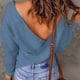 thumbnail image 4 of Puntoco suéter moda mujer invierno sólido manga larga Pullove cuello pico Casual suéter tops liquidación de Navidad Puntoco Puntoco-2413, 4 of 7
