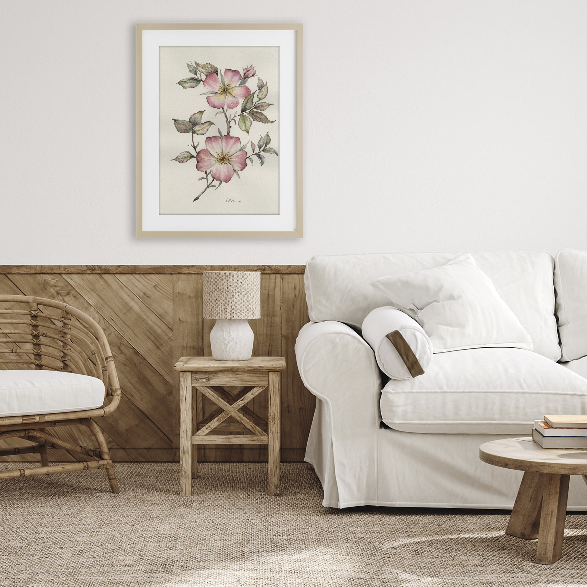 Stupell Industries Two Flowers Natural Study Birch Framed Print Under Glass, design by Cady Driver