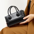 thumbnail image 3 of Sonducket Bolso cruzado para mujer, estilo Simple a la moda, asa de elevación, Color sólido, Rectangular, para teléfono móvil, lápices Bolsas de mensajero y de hombro Negro, 3 of 6