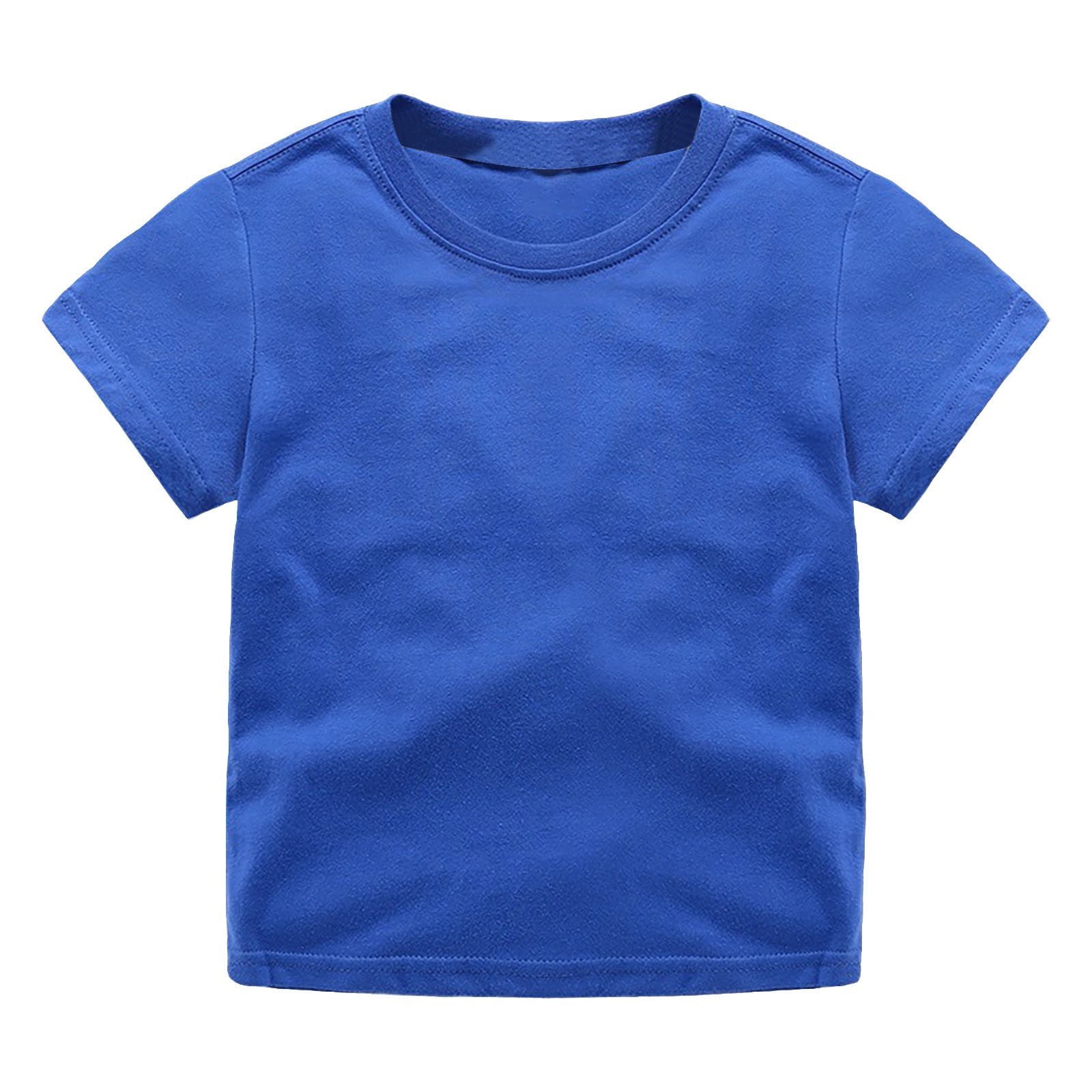 Kiijoy Girls Cotton Short Sleeve T-Shirt Solid Basic Comfortable Soft T Shirt, Sizes 1-10