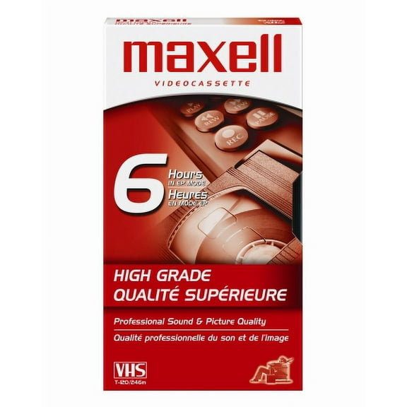 Maxell High Grade T-120 VHS Cassette Tapes (10 Pack)