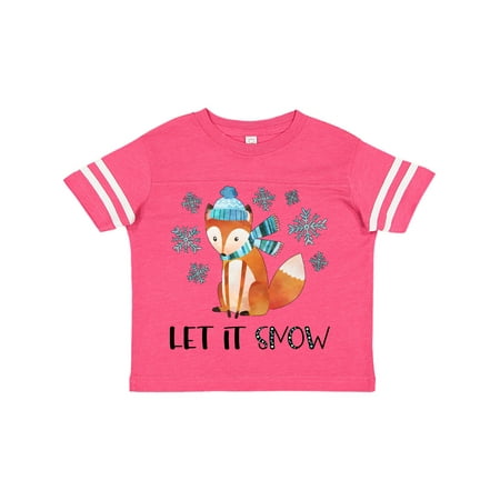 

Inktastic Let it Snow Cute Orange Fox in Hat and Scarf Gift Toddler Boy or Toddler Girl T-Shirt