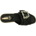 thumbnail image 5 of Sam Edelman Celia Black Raffia Slip On Squared Open Toe Wedge Heeled Sandals (Black Raffia, 7), 5 of 6