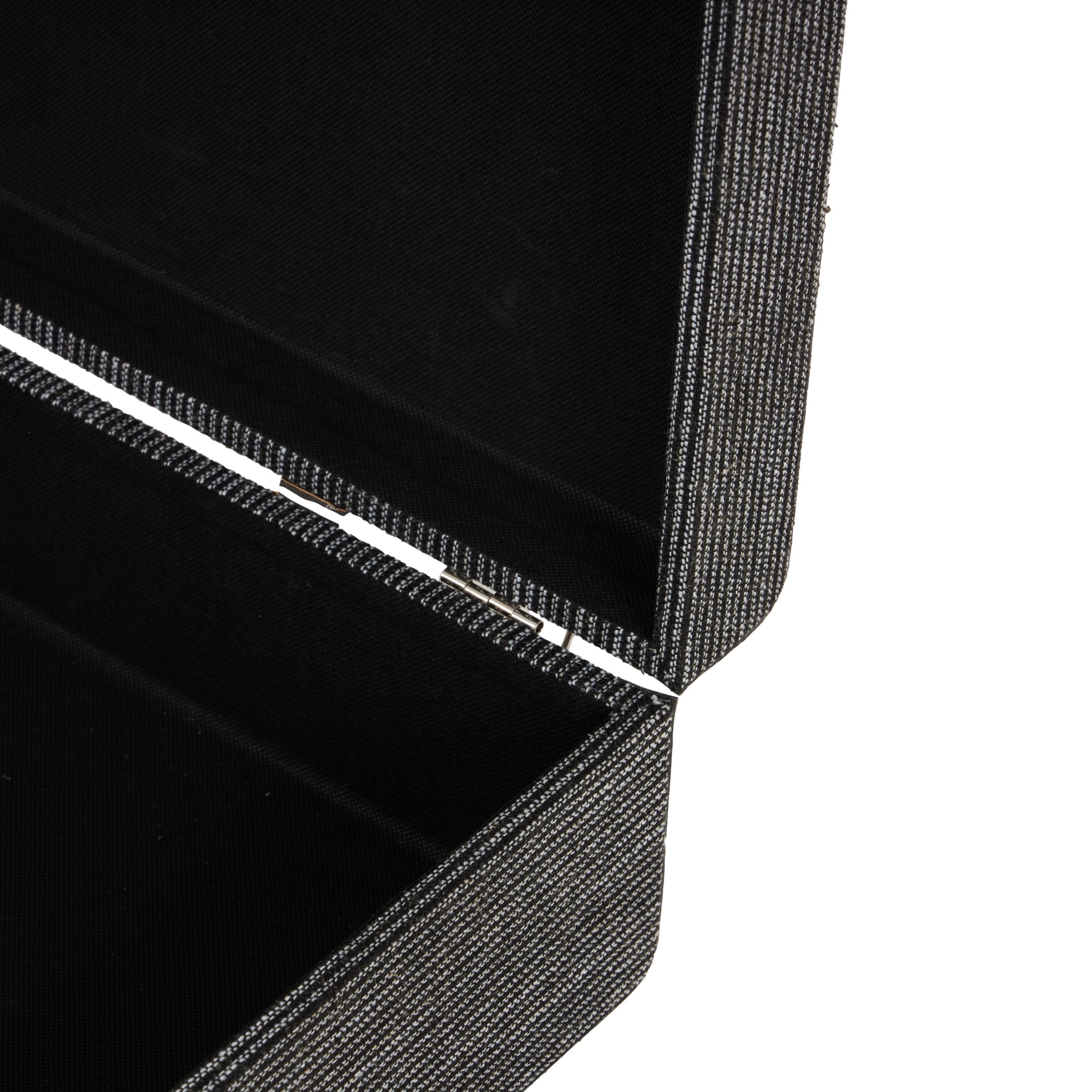 DecMode 21" x 7" Black Fabric Woven Storage Trunk with Silver Latches and Buckles, 2-Pieces