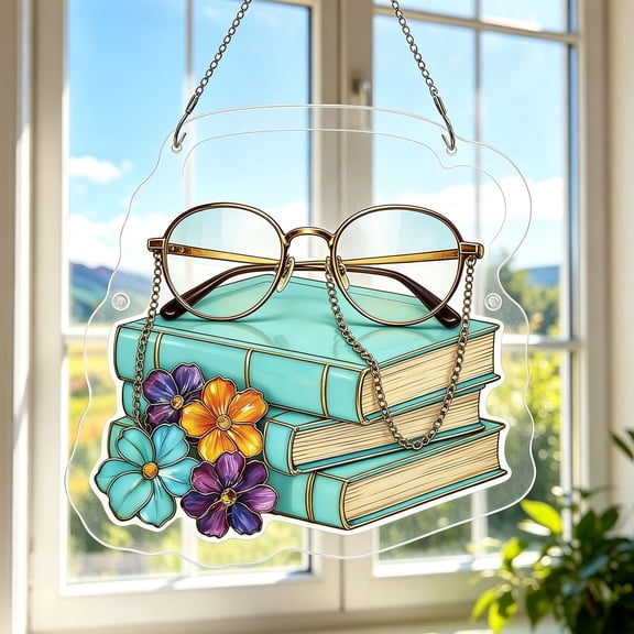 Diceymbol Acrylic Puzzles Suncatcher Window Hanging 7.4 Inch Tiffany Style Stained Glass Sun Catcher Dream Catchers for Adults Mother's Day Gift Home Decor (Multi)