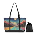 thumbnail image 7 of FORMRS Canvas Laptop Tote Bag for Women with 15.6" Computer Compartments Shoulder Handbag, Colorful Road, 7 of 7