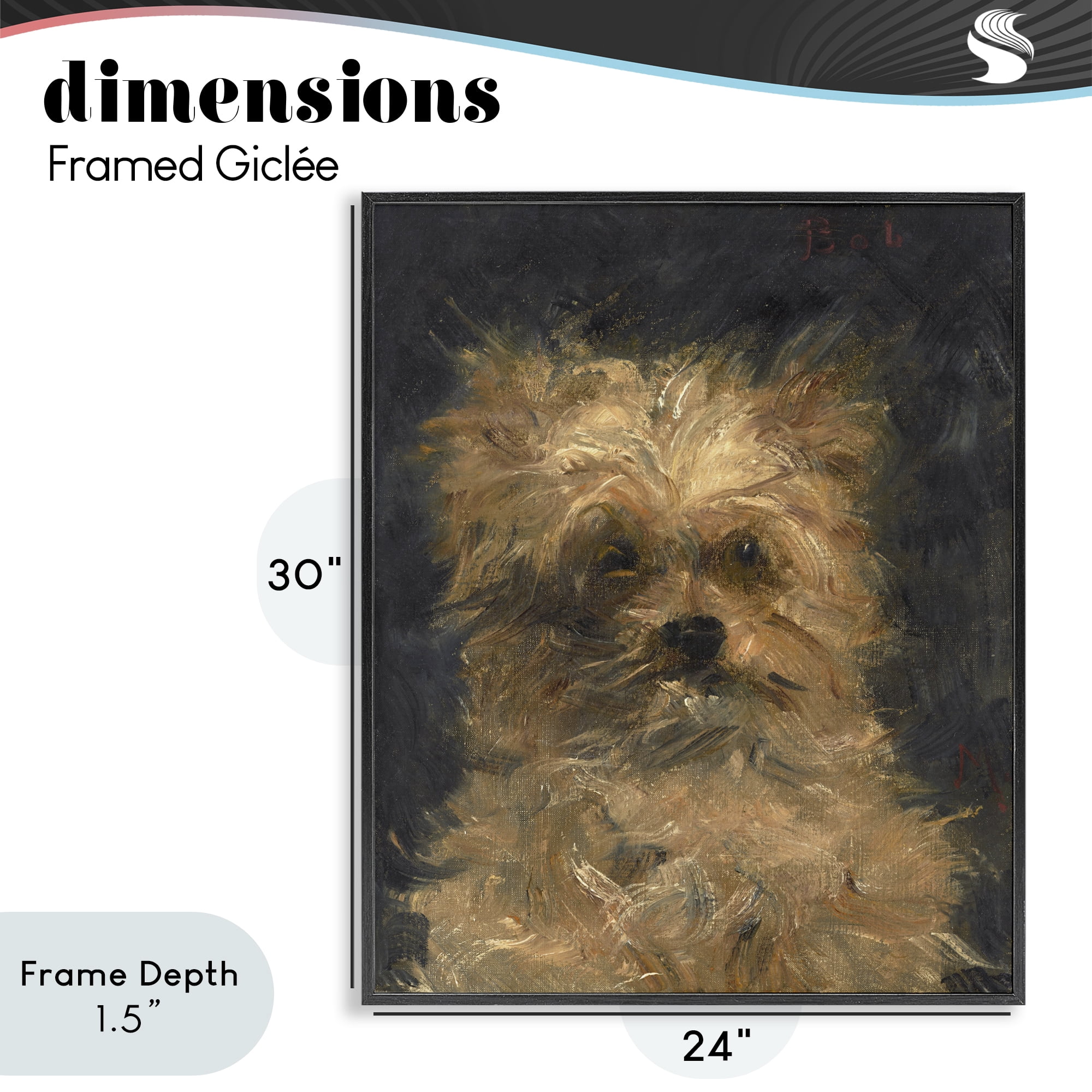 Stupell Industries Edouard Manet Dog Portrait Black Framed Giclee Art, design by Lil' Rue