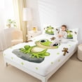 thumbnail image 4 of Castle Fairy Preppy Child Cartoon Frog Dragonfly 4 Pieces Queen Sheet Sets,Kawaii Animal Ultra Soft Flat Sheet,Green Polka Dots Queen Fitted Sheet,Breathable Home Decor, 4 of 7