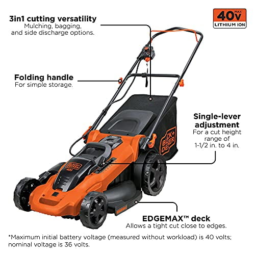 Black and decker electric lawn mower battery deals