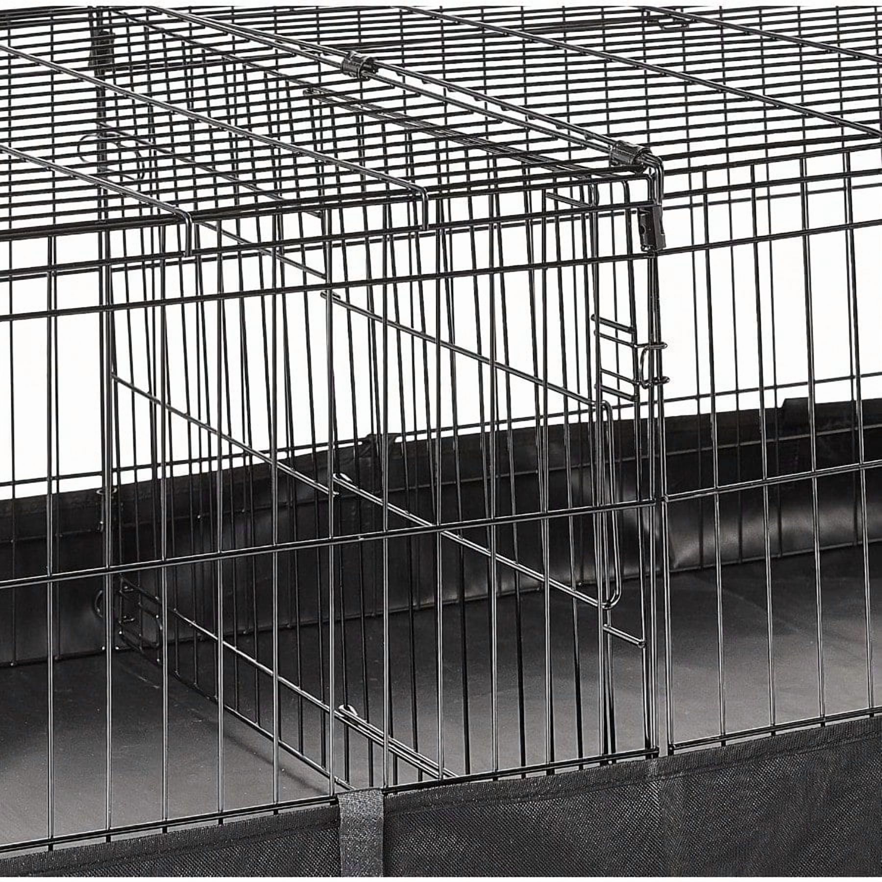 Leakproof Canvas Bottom Guinea Pig Pet Cage with Divider Set Black 47.6L x 24.2W x 14.0H