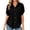 a-239Black49, variant on FINALGANG Womens Lapel Collar Roll Tab Short Sleeve Solid Color Dual Bust Pocket Curved Hem Loose Button Down Shirt Relaxed Fit For Ladies Office Daily Outdoor Outing Blue M