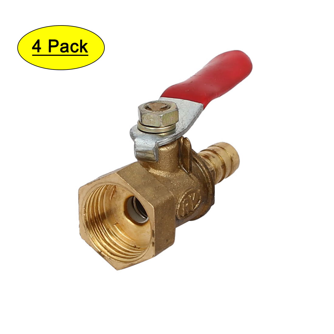 1/2" BSP Male to 8mm Hose Barb Brass Ball Valve Pipe Fitting Red Lever Handle 