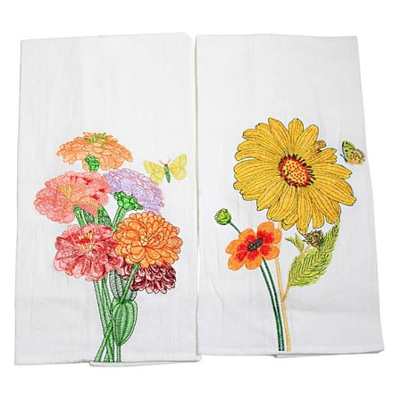 

Decorative Towel Floral W/Butterfly Towel Cotton Flower Kitchen A6821